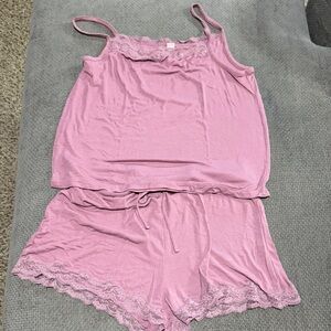 Auden Mauve Lace Trim Pajama Set